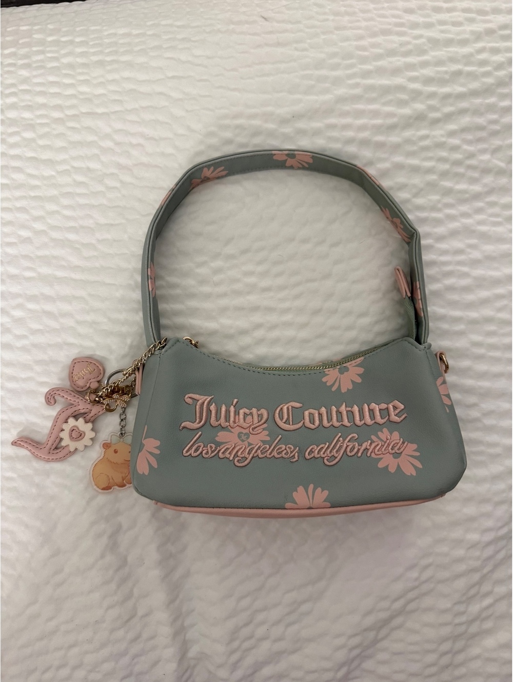 Juicy Couture Daisy for Juicy Mini Shoulder Bag Green Pink Charm Y2K